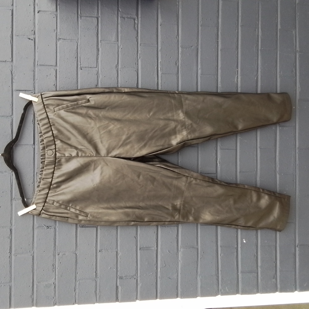 "Cato" 18W Black Faux Leather Pants